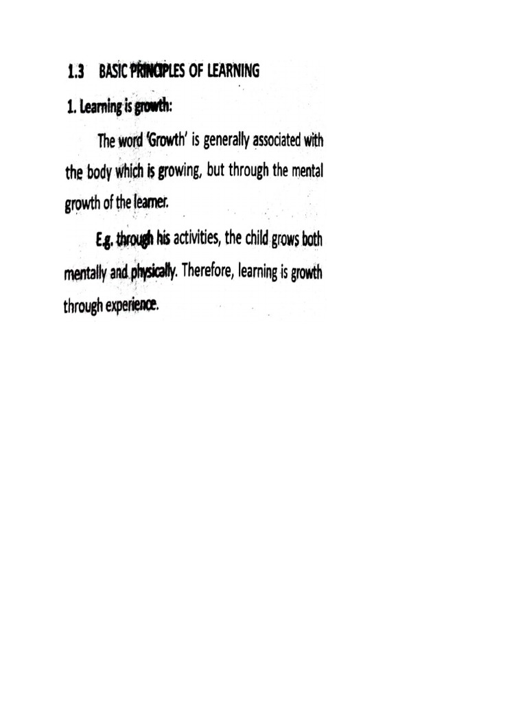 Basic Principles of Learning | PDF