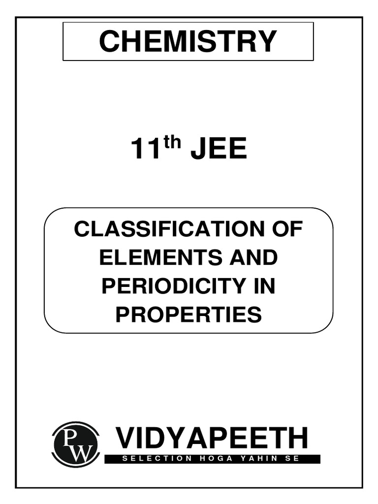 Classification of elements periodicity in properties periodic table