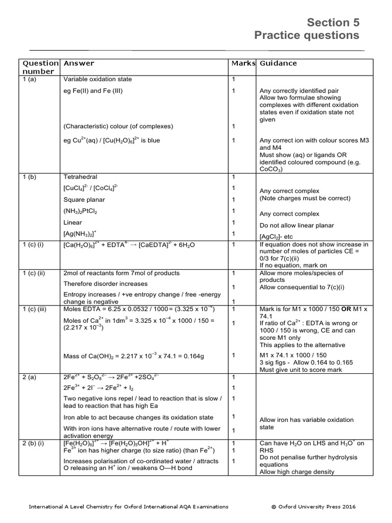 AQA A Level Chem Section 5 | PDF | Hydroxide | Sulfate