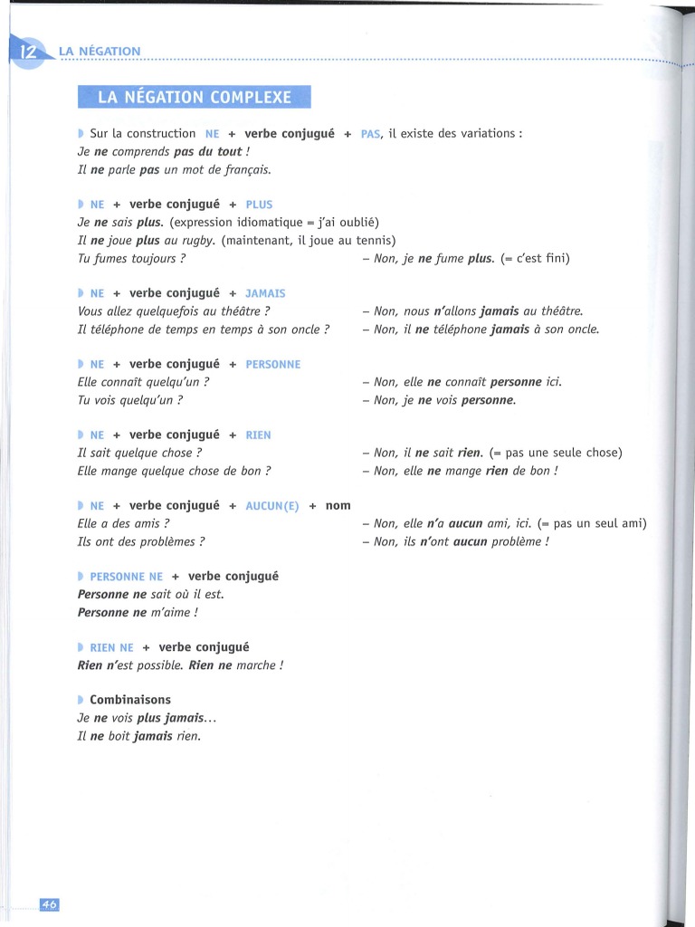 Négation complexe en français | PDF