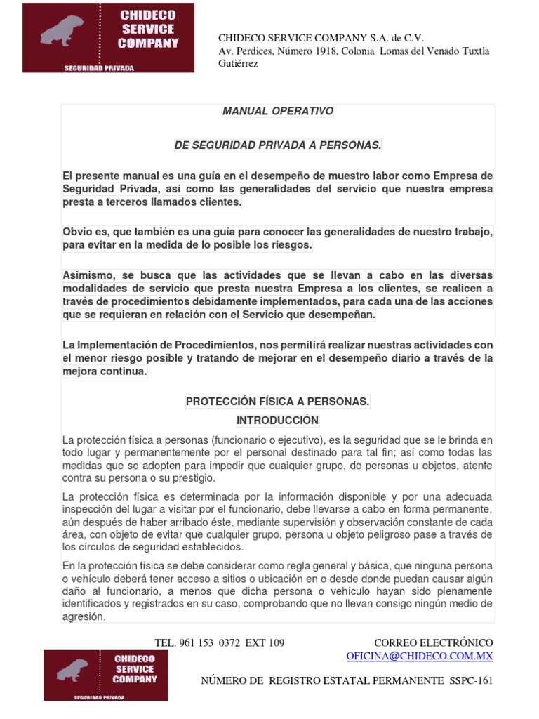 Manual Operativo de Seguridad Privada | PDF | Valores | Planificación