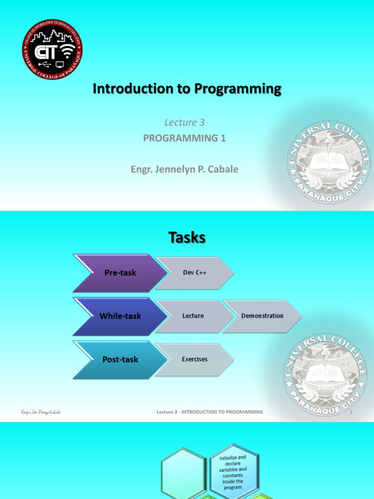 Lecture 3 Introduction To Programming | PDF | Computer Programming ...