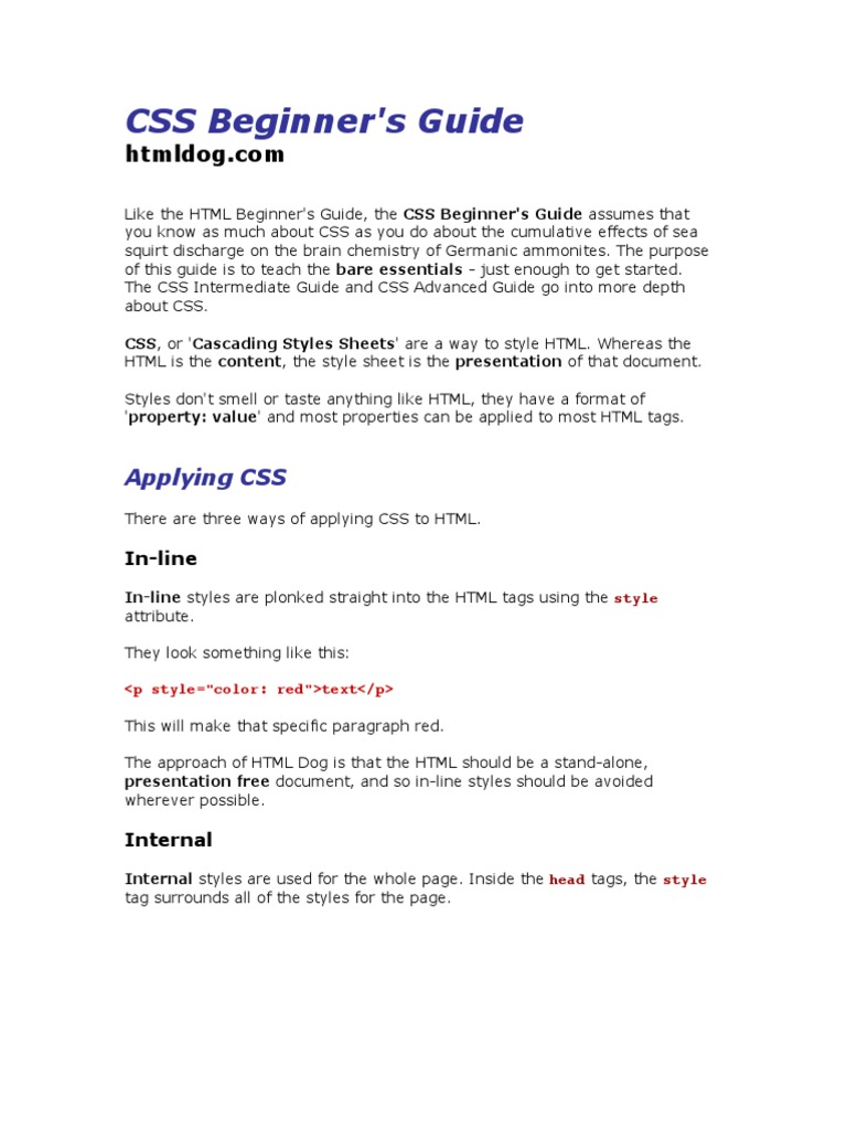 CSS Beginner's Guide | PDF