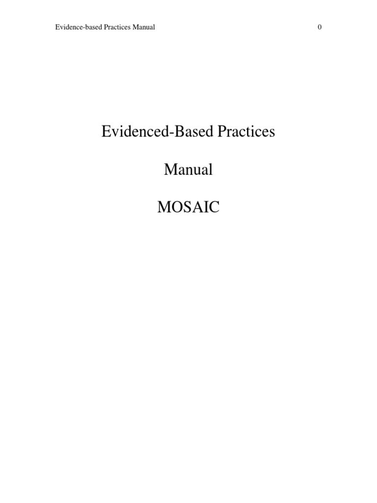 Evidence-Based Practice EBP Manual | PDF | Cognitive Science | Cognition