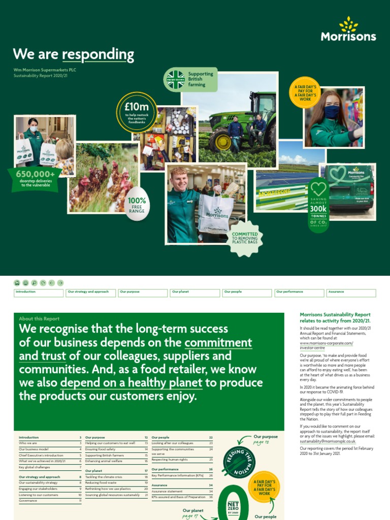 Morrisons Supermarket Sustainability Report 2020/21 PDF Retail