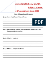 Worksheet of Science For 3rd Assessment (April-May 2023) For Class 5