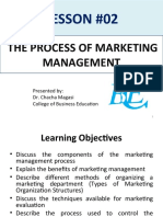 LESSON 2 - MARKETING Management Process