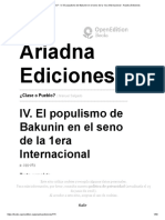 ¿Clase o Pueblo - IV. El Populismo de Bakunin en El Seno de La 1era Internacional - Ariadna Ediciones
