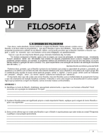 Ficha de Filosofia 1º Ano Ensino Médio CBV | PDF | Mitologia grega ...