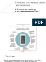 Sensor Fundamentals and Characteristics, Sensors and Transducers