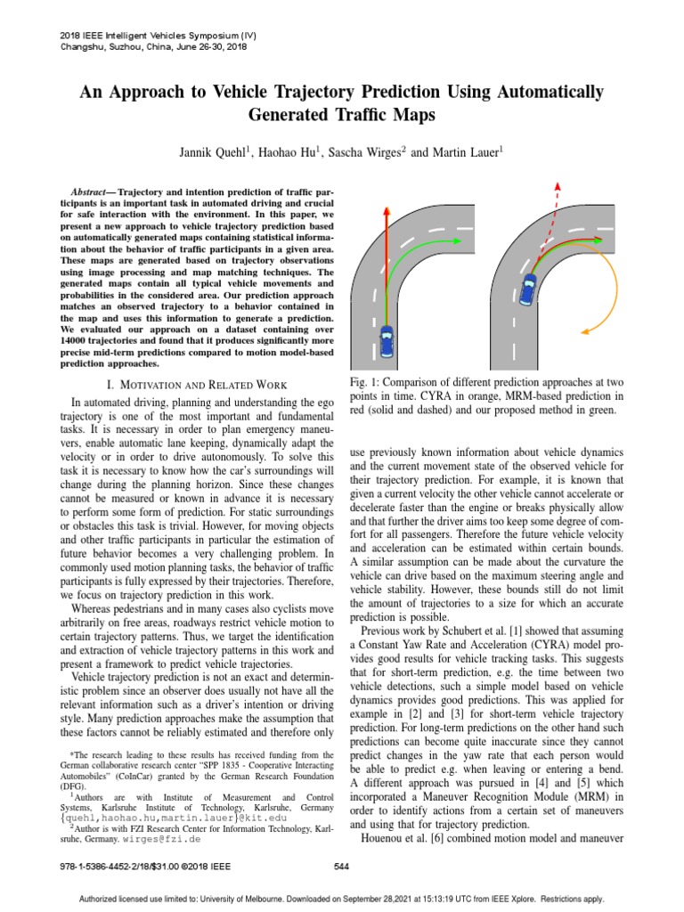 An Approach To Vehicle Trajectory Prediction Using Automatically ...