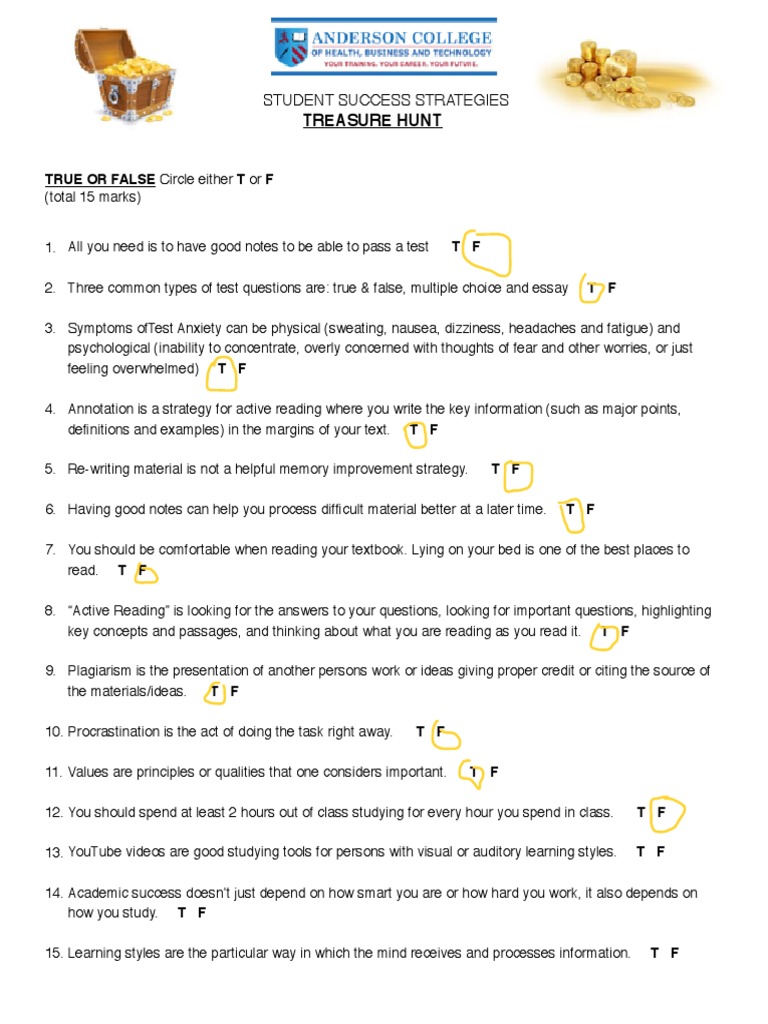 SSS EXAM REVIEW Treasure Hunt | PDF | Memory | Learning Styles