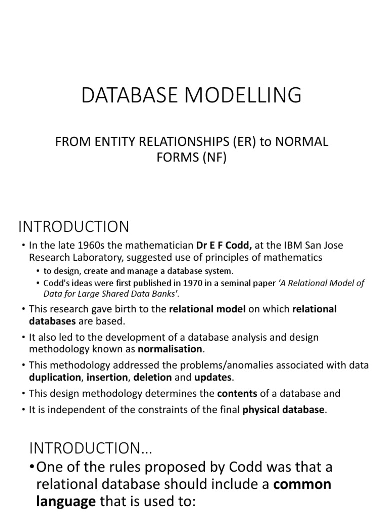 Entity relationships to normal forms pdf databases relational