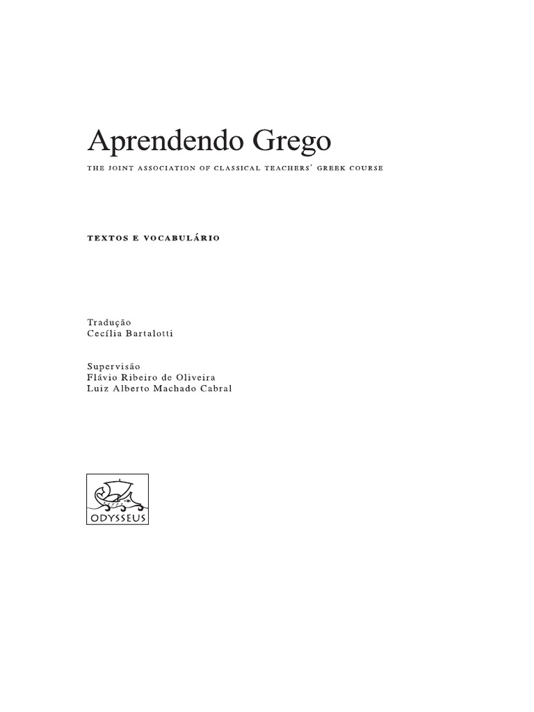 Aprendendo Grego Livro Texto Pdf