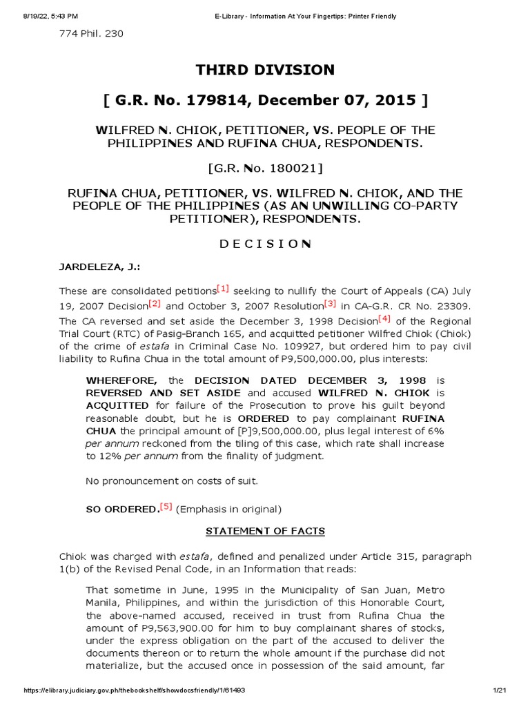 31 chiok v people pdf double jeopardy acquittal