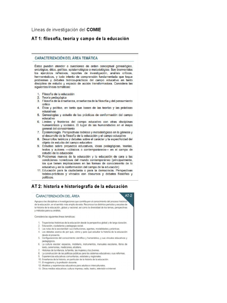 Áreas Temáticas En Comie _ LOS CONGRESOS NACIONALES DE INVESTIGACIÓN ...