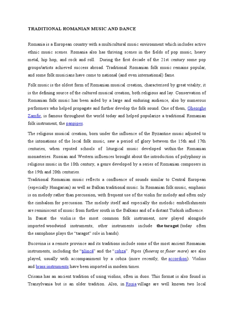 traditional romanian music and dance | PDF | Sound | Entertainment