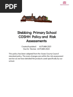 Coshh Policy and Risk Assessments Autumn 2021