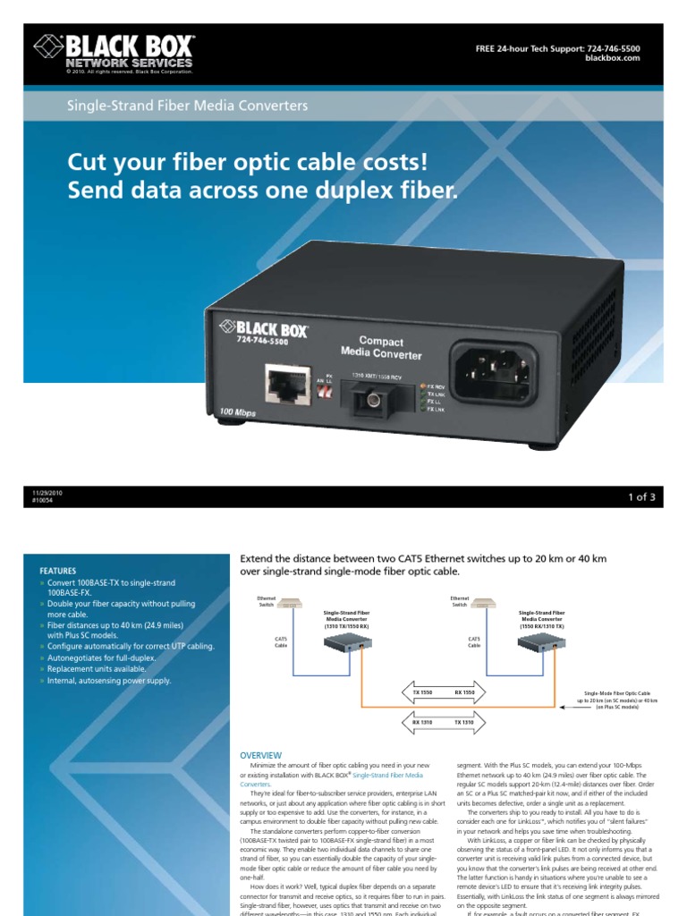 Cut Your Fiber Optic Cable Costs! Send Data Across One Duplex Fiber PDF Optical Fiber