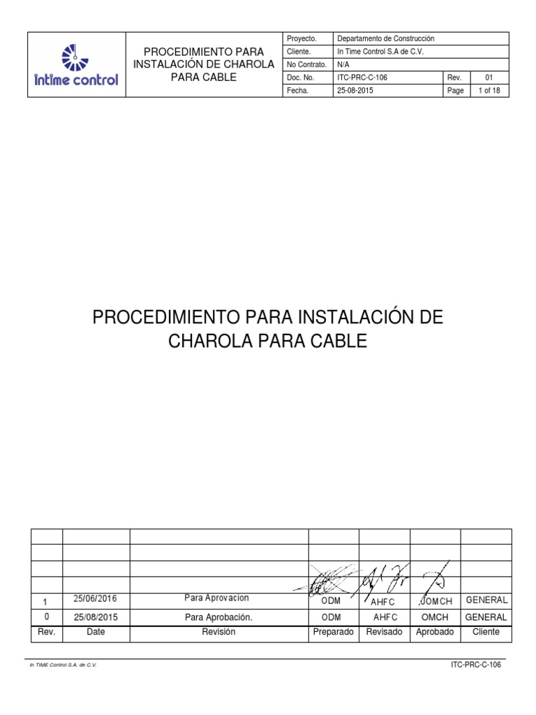 SC-012-ITC-PRC-C-106 Procedimiento para Instalacion de Charola para ...
