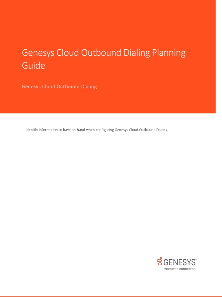 Genesys Cloud Outbound Dialing Guide | PDF | Cloud Computing | Computing