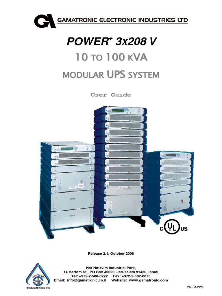 UPS Gamatronic Power Plus Manual | PDF