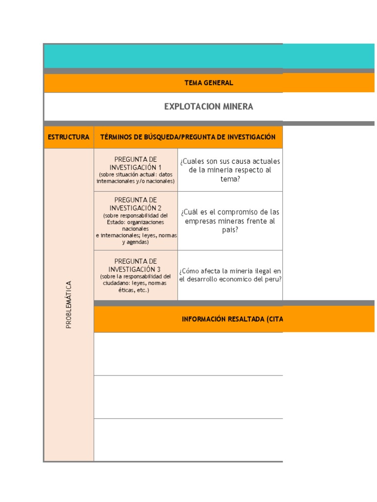 Matriz de Lectura Crítica - Problemática - Plantilla y Modelo | PDF