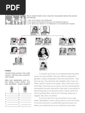 Family Relationships practice editable PDF