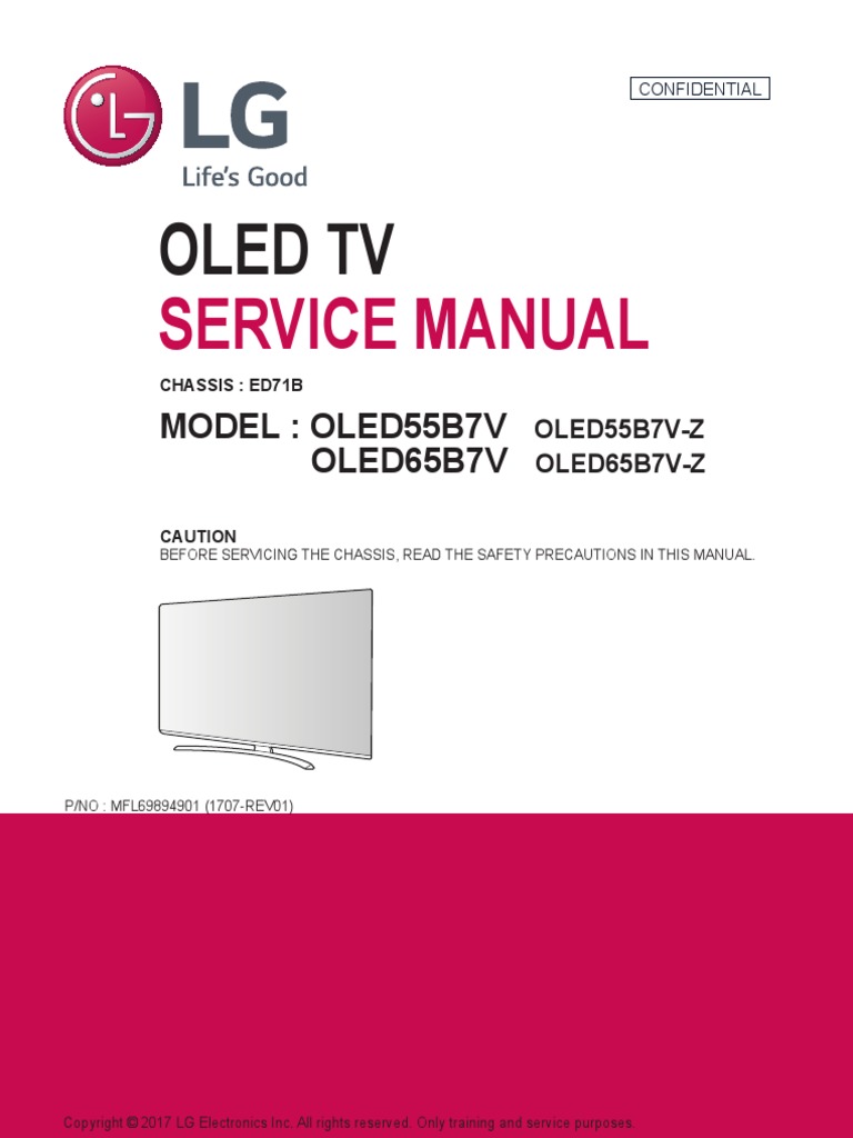 Service Manual LG Oled55b7v Ed71b | PDF | Printed Circuit Board | Soldering