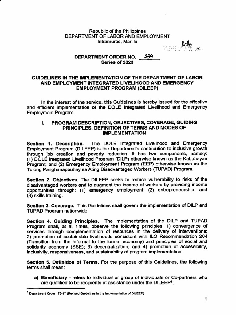 do-239-23-guidelines-in-the-implementation-of-the-department-of-labor
