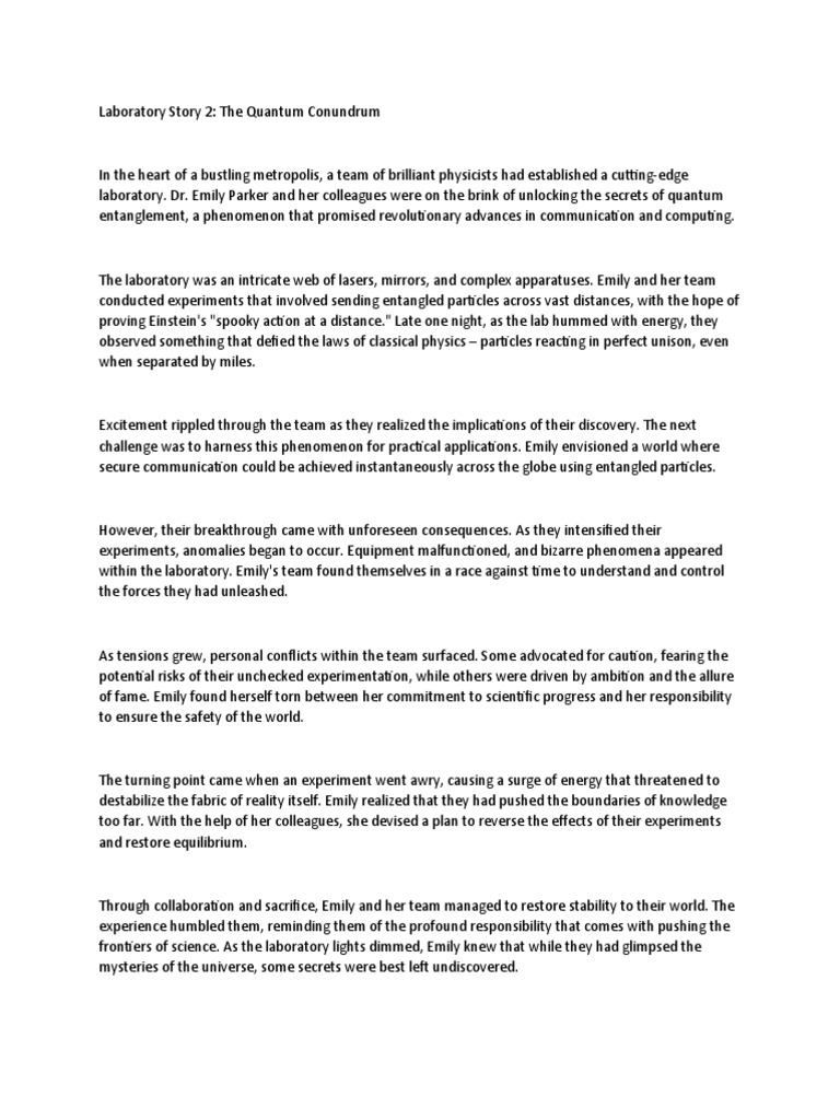 Laboratory Story 2 PDF