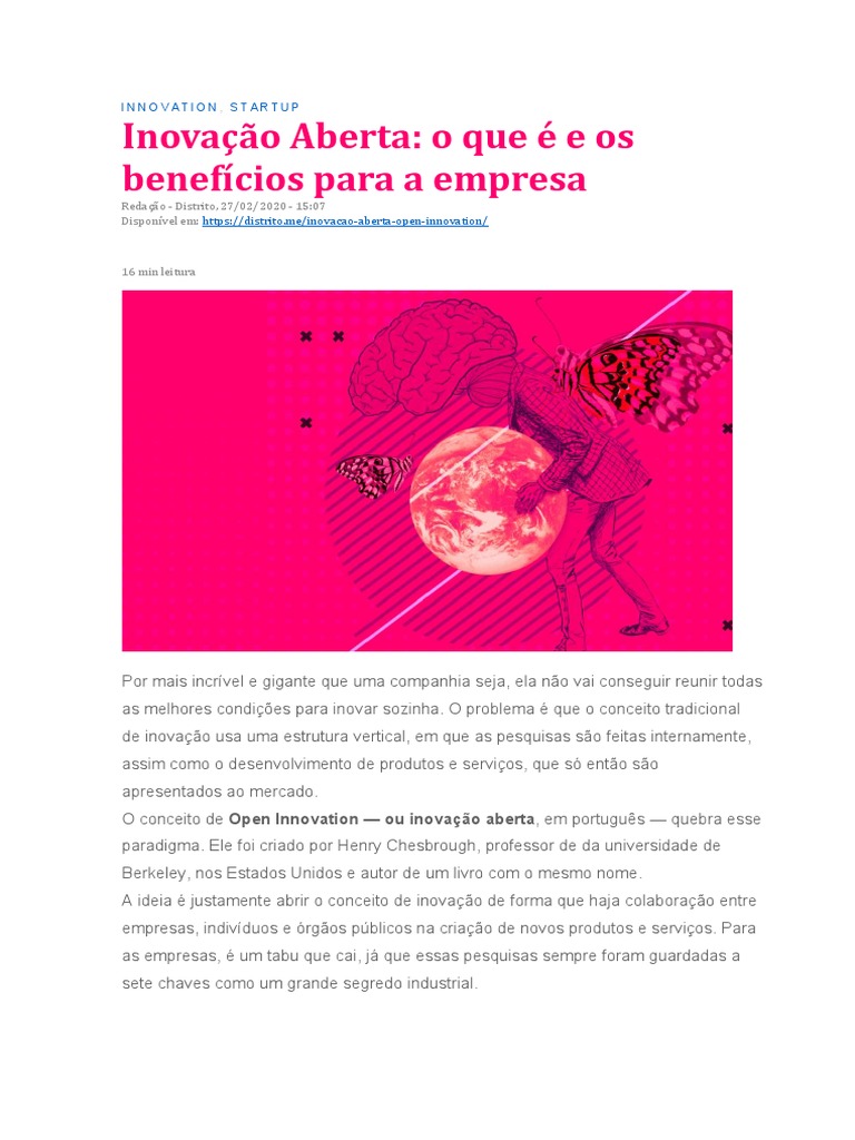 Inovação Aberta: Guia para Empresas | PDF | Inovação | Empresa Startup