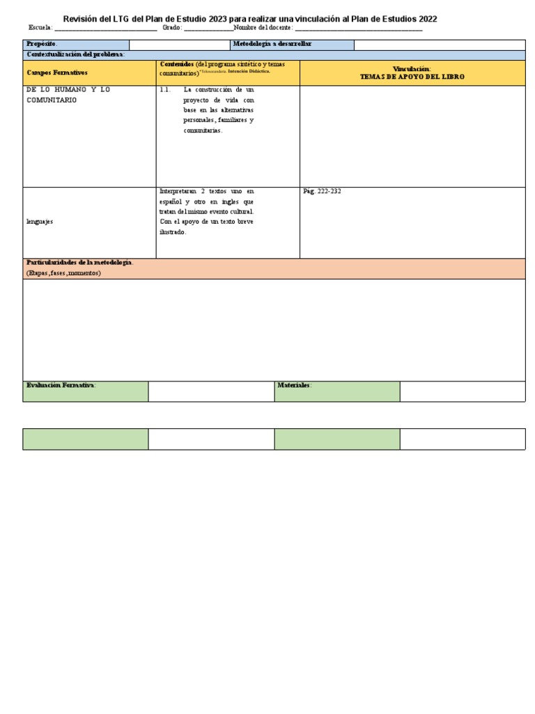 Ejemplo de Plano Didáctico 2023 | PDF | Estudios de idiomas extranjeros