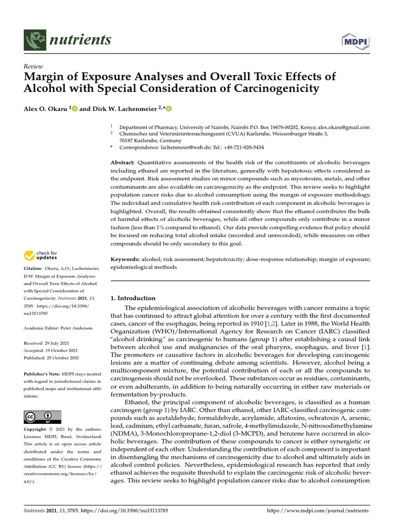 Efecto Toxico Alcohol PDF Ethanol Carcinogen