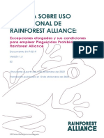 SA P SD 9 V1.3ES Politica Sobre Uso Excepcional de Rainforest Alliance