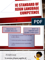 Basic Standard of Competence in English