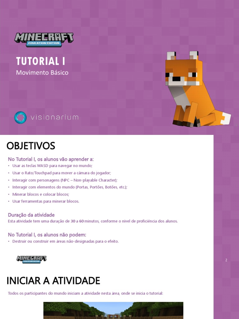 Tutorial Básico de Minecraft Educação | PDF | Minecraft