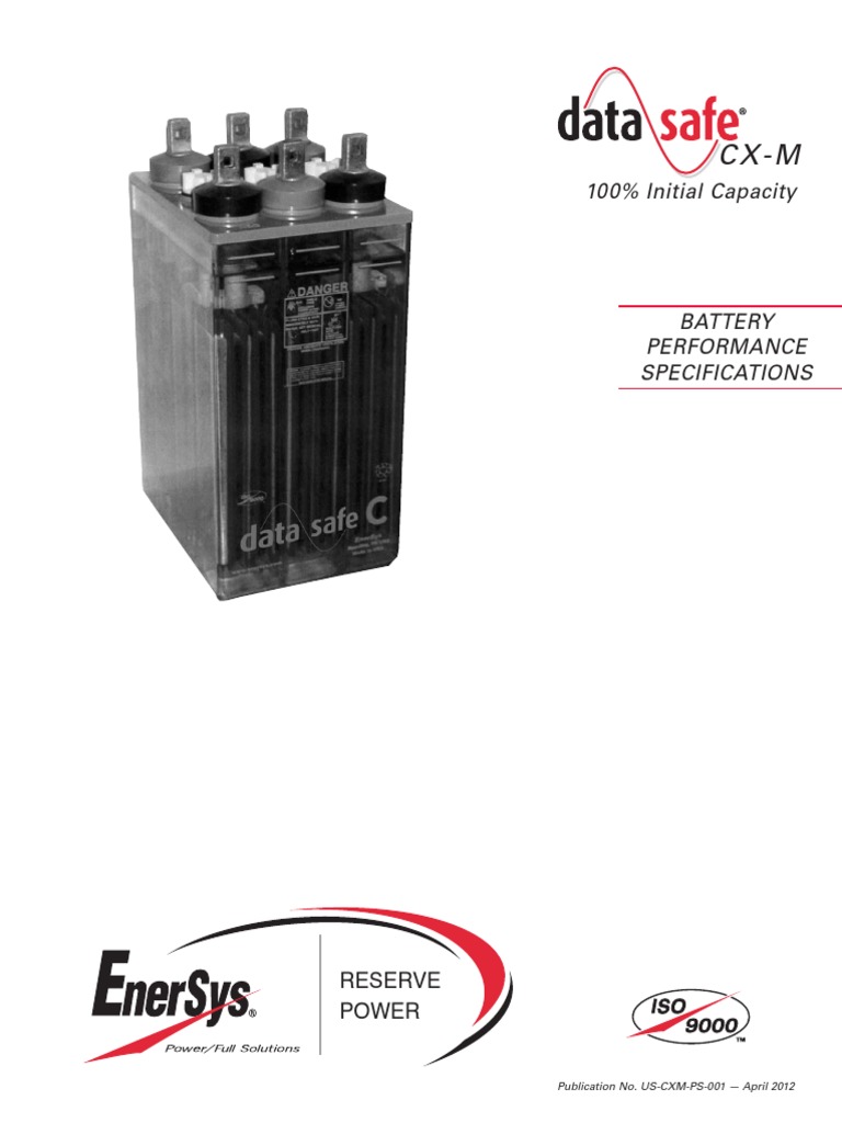 Baterias Datasafe Cx Pdf Materials Electric Power