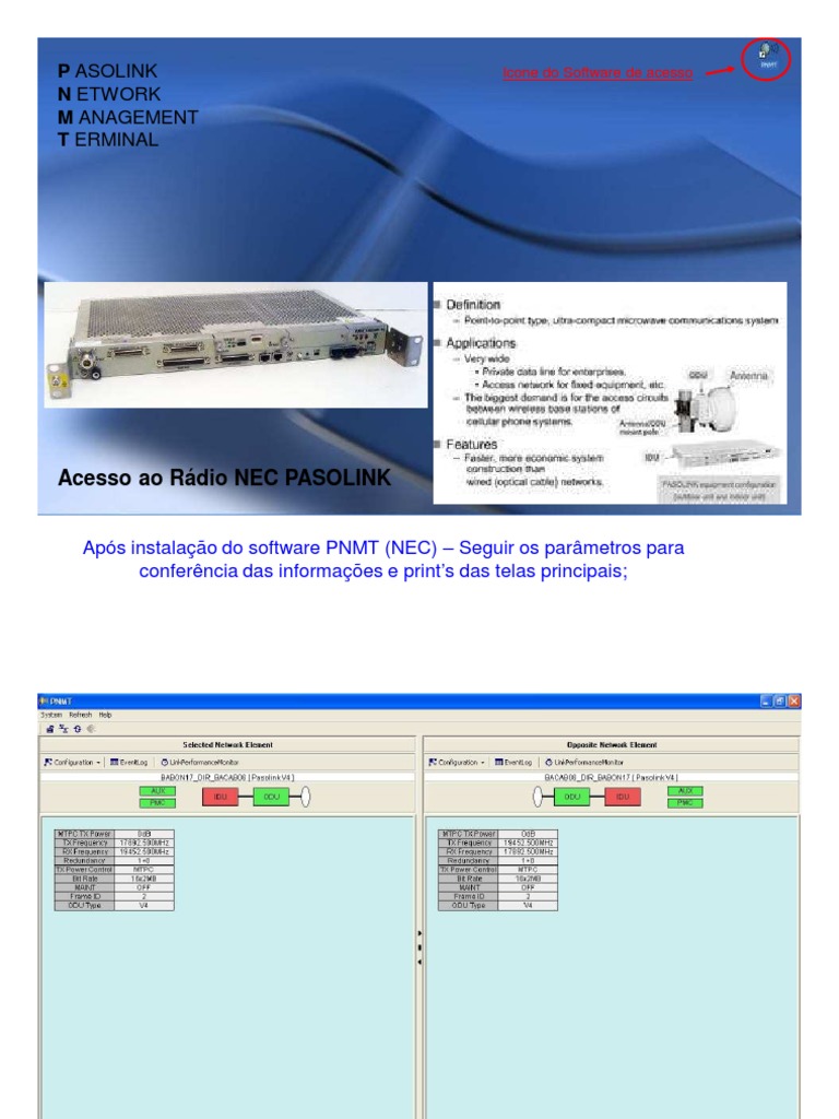 Acesso ao Rádio NEC PASOLINK | PDF