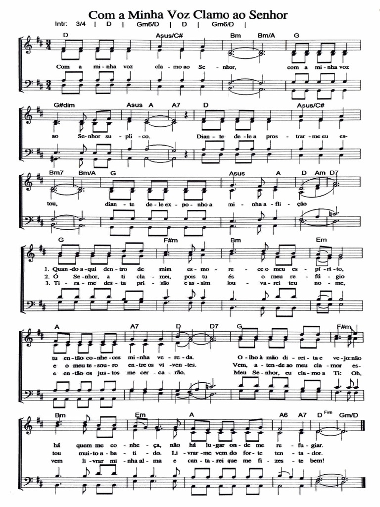 Com A Minha Voz Clamo Ao Senhor - Partitura | PDF