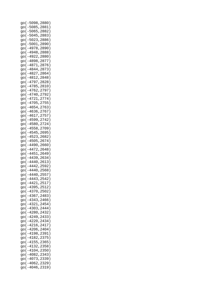 Coordinate Movement Instructions | PDF | Computers
