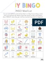 Baby Shower Bingo Game 9