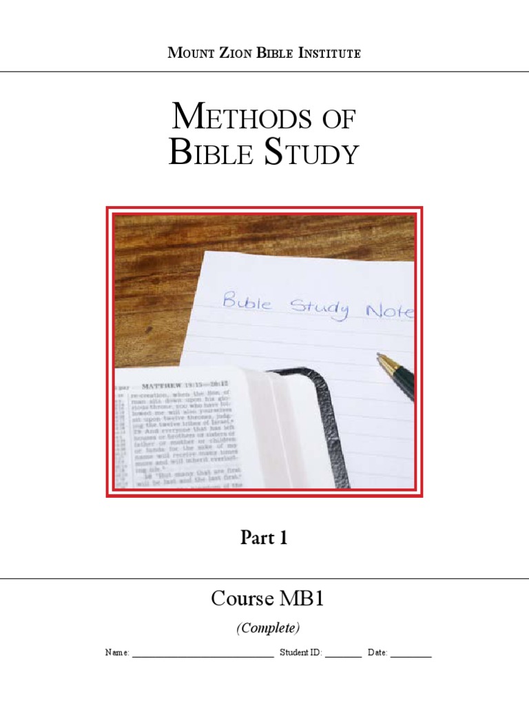 mb1 SG | PDF | Biblical Inerrancy | Bible