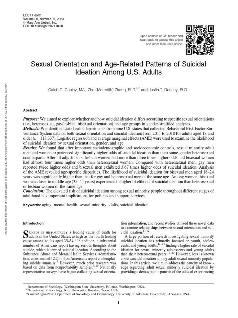 2023 - Cooley - Sexual Orientation and Age-Related Patterns of Suicidal ...