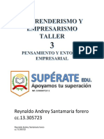 Emprenderismo y Empresarismo Taller 3 Pensamiento y Entorno Empresarial