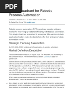 Magic Quadrant For Robotic Process Automation