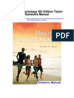 Health Psychology 9th Edition Taylor Solutions Manual