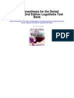Local Anesthesia For The Dental Hygienist 2nd Edition Logothetis Test Bank