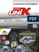 Manual de Garantia y Mantenimiento Kymco UNIK 110