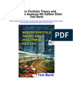 Modern Portfolio Theory and Investment Analysis 9th Edition Elton Test Bank